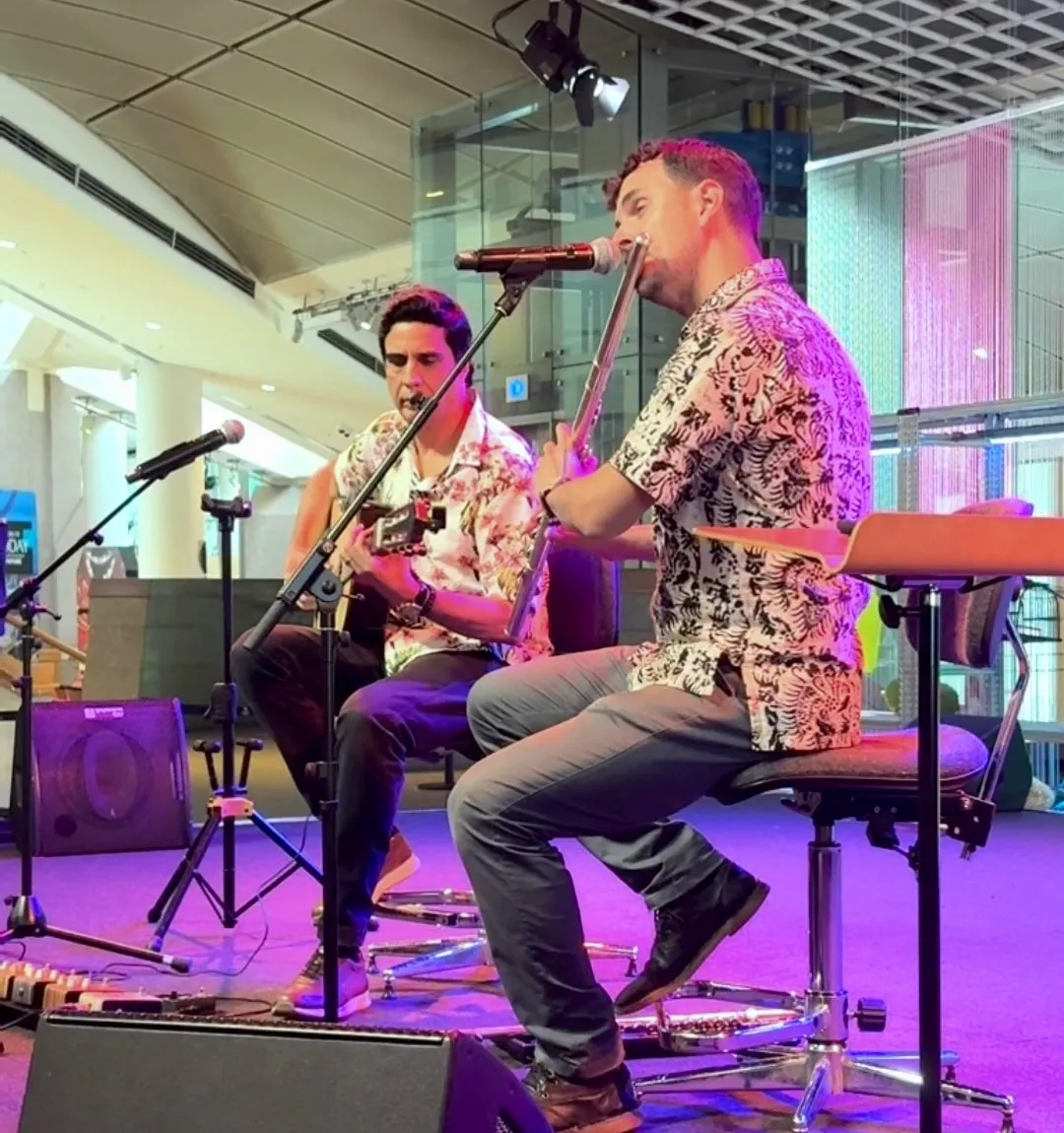 The Castillo–Parejo duo performing live at Esplanade, Singapore